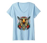 Mujer Thunderbird Eagle Native American Tribal Art Camiseta Cuello V
