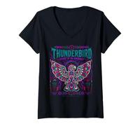 Mujer Thunderbird Espíritu del Noroeste Nativo Americano Gráfico Camiseta Cuello V