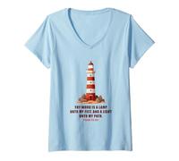 Mujer Thy Word is a Lamp unto My Feet - Psalm 119:10 Faith Verse Camiseta Cuello V