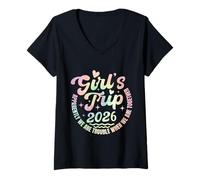 Mujer Tie Dye para niñas Trip 2026 Trouble When We Are Together Camiseta Cuello V