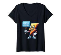 Mujer Tiempo miércoles, Storm Chaser, Meteorology Mascot Camiseta Cuello V