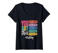 Mujer Tienes Esto No te estreses Rock The Test Day Camiseta Cuello V