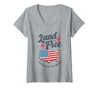 Mujer Tierra de los libres Camiseta Cuello V