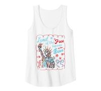 Mujer Tierra de los Libres por la Valiente Estatua de la Libertad USA Camiseta sin Mangas