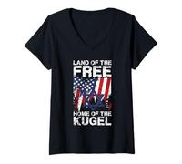 Mujer Tierra del Hogar Libre del Diseño Kugel Camiseta Cuello V