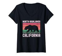 Mujer Tierras Altas del Norte de California Cali Bear Sacramento Norcal 916 Camiseta Cuello V
