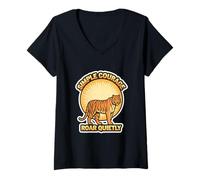 Mujer Tiger Simple Roar Unisex Adolescentes Jóvenes Moda Naturaleza Amantes Camiseta Cuello V