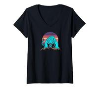 Mujer Tiger Wildlife Print Roaring Camiseta Cuello V