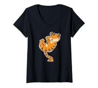 Mujer Tigre Quiere abrazar Camiseta Cuello V