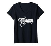 Mujer Tijuana México Baja California Frontera Mexicana Chicano TJ Camiseta Cuello V