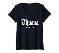 Mujer Tijuana México Baja California San Diego Frontera Mexicana Camiseta Cuello V