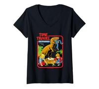 Mujer Time Travel Jurassic Sarcastic Retro Funny Adult Humor Camiseta Cuello V