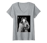 Mujer Tina Turner Cantante en Break Every Rule World Tour 1988 Camiseta Cuello V
