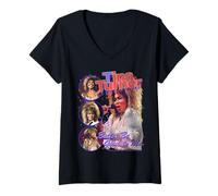 Mujer Tina Turner Mixed Retro Collage Camiseta Cuello V