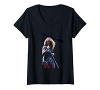 Mujer Tina Turner Reina del Rock 'N' Roll En Vivo Camiseta Cuello V