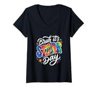 Mujer Tinte de día Brich It's STAAR Day Groovy STAAR Day Camiseta Cuello V