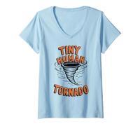 Mujer Tiny Human Tornado Parent Life Funny Toddler Boy Camiseta Cuello V