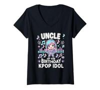 Mujer Tío del cumpleaños KPOP Idol Chibi Girls K Pop Theme Camiseta Cuello V