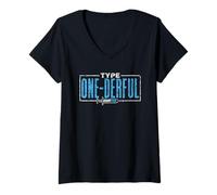 Mujer Tipo Uno-Derful Insulina Diabéticos Paciente Diabetes Camiseta Cuello V