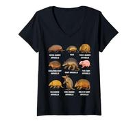 Mujer Tipos de Ecología de Especies Educativas de Vida Silvestre de Armadillo Camiseta Cuello V