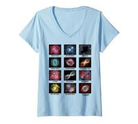 Mujer Tipos de nebulosas Gráfico astronómico Amantes de la Ciencia Espacial Camiseta Cuello V