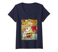 Mujer Tira cómica vintage de Danger Mouse & Penfold Camiseta Cuello V