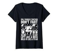 Mujer Tire de sí Mismo No se tiren Pedos Trate de no tirarse un Pedo Levantar como Camiseta Cuello V