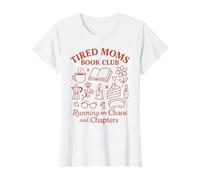 Mujer Tired Moms Book Club Cake Coffee Reading Humor para Madres Camiseta