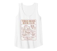 Mujer Tired Moms Book Club Cake Coffee Reading Humor para Madres Camiseta sin Mangas