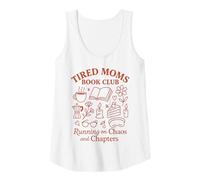 Mujer Tired Moms Book Club Cake Coffee Reading Humor para Madres Camiseta sin Mangas
