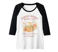 Mujer Tired Moms Book Club Pastel Tea Rose Reading Chaos Women Camiseta Manga Raglan