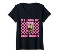 Mujer Tiro con arco niña mamá arquero arco y flecha idea de terapia de grupo Camiseta Cuello V