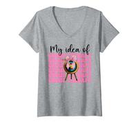 Mujer Tiro con arco niña mamá arquero arco y flecha idea de terapia de grupo Camiseta Cuello V