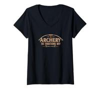 Mujer Tiro con Arco The Traditional Way Sports Hunting Camiseta Cuello V