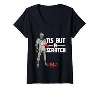 Mujer Tis But A Scratch Caballero Medieval Divertido Humorístico Camiseta Cuello V