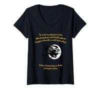 Mujer Tis Now The Witching Time of Night Shakespeare Cita Amarillo Camiseta Cuello V