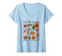 Mujer Tis The Season - Camiseta Actividades Navideñas Tradiciones Camiseta Cuello V