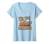 Mujer Tis The Season Fall Football Lover Design Gift Hombres Mujeres Camiseta Cuello V