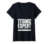 Mujer Titanic Expert Amante de la Historia del Barco Camiseta Cuello V