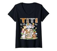 Mujer Titi De Los Dos Salvajes Segundo Cumpleaños Animal Safari Tribal Camiseta Cuello V