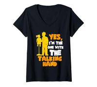 Mujer Titiritero Ventrílocuo I'm The One With The Talking Hand Camiseta Cuello V