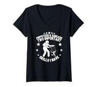 Mujer Titiritero y Sarcasmo Funny Puppet Master Camiseta Cuello V