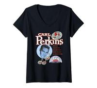 Mujer Títulos de Canciones de Carl Perkins Dance Album Camiseta Cuello V