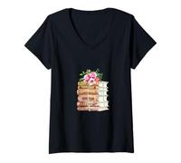 Mujer Títulos de Libros de Jane Austen Camiseta Cuello V
