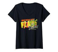 Mujer TMNT Adolescentes Mutantes Ninja Turtles Caliente Pizza Tipos Clásico Camiseta Cuello V