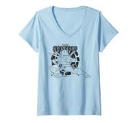 Mujer TMNT Leonardo Lead Ninja Hero Plantilla Graffiti Pose Classic Camiseta Cuello V