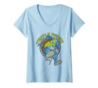 Mujer TMNT out of The Shadows Leonardo Turtle Power Camiseta Cuello V