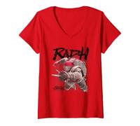 Mujer TMNT out of The Shadows Raphael Jumping Camiseta Cuello V