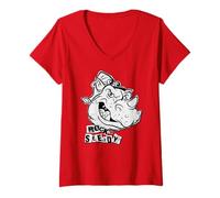 Mujer TMNT Rock Steady Sketch Punk Letters 90's Cartoon Camiseta Cuello V