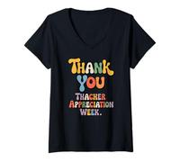 Mujer To All My Teachers Thank You Retro Teacher Apreciation Week Camiseta Cuello V